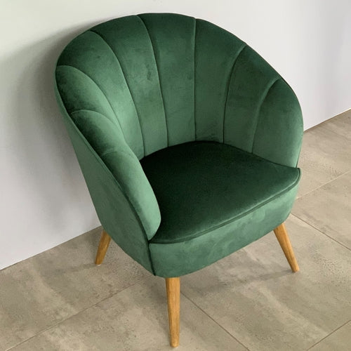 Claude Velvet Casual Armchair - Green