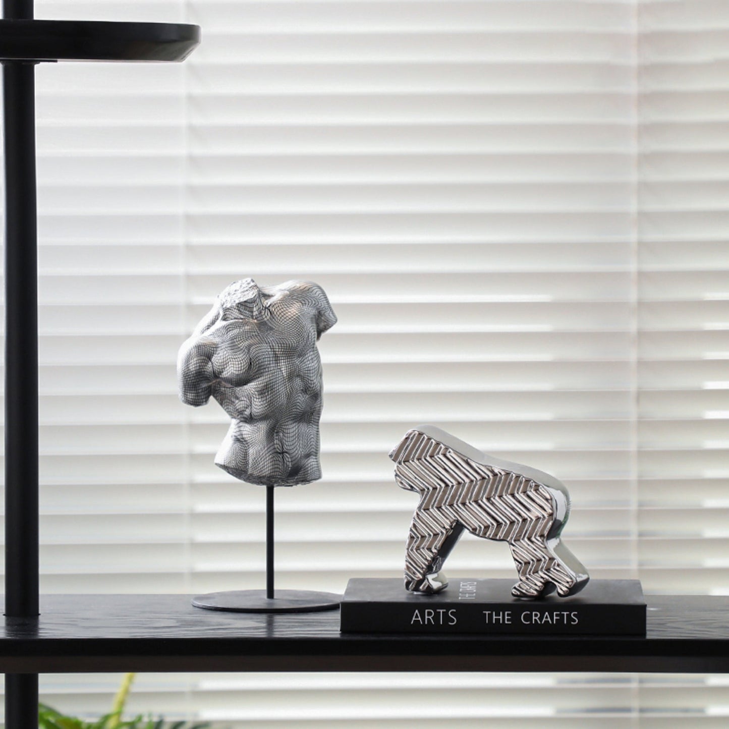 Gorilla Statue Silver