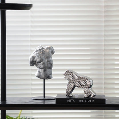 Gorilla Statue Silver
