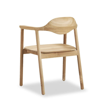 Amore Teak Dining Chair with Arms - Natural