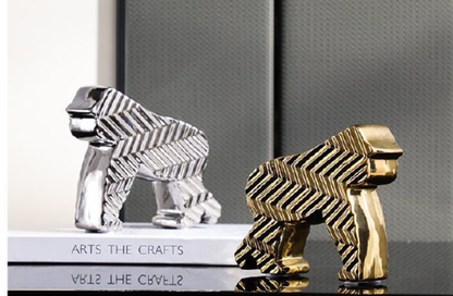Gorilla Statue Silver