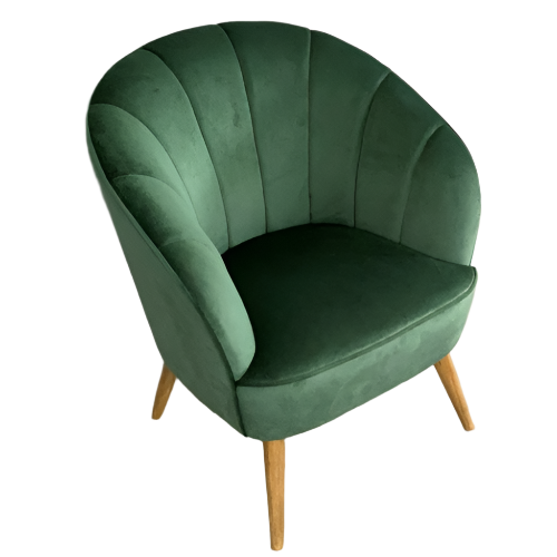 Claude Velvet Casual Armchair - Green