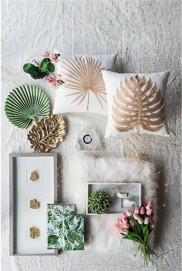 Botanical Green & White Book Boxes